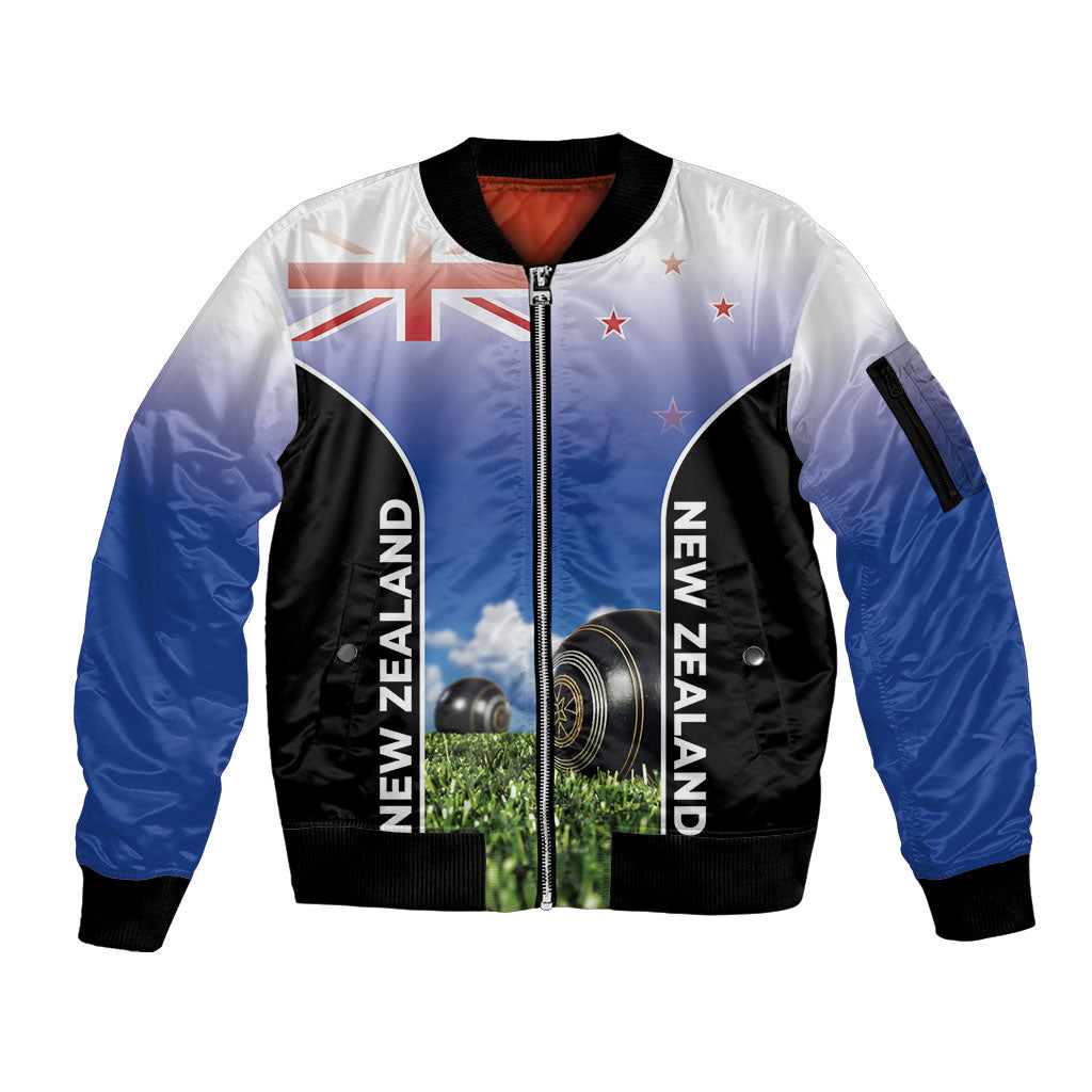 Custom New Zealand Lawn Bowls Sleeve Zip Bomber Jacket Unique Style
