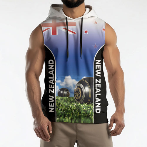 Custom New Zealand Lawn Bowls Sleeveless Hoodie Unique Style