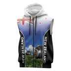 Custom New Zealand Lawn Bowls Sleeveless Zip Hoodie Unique Style