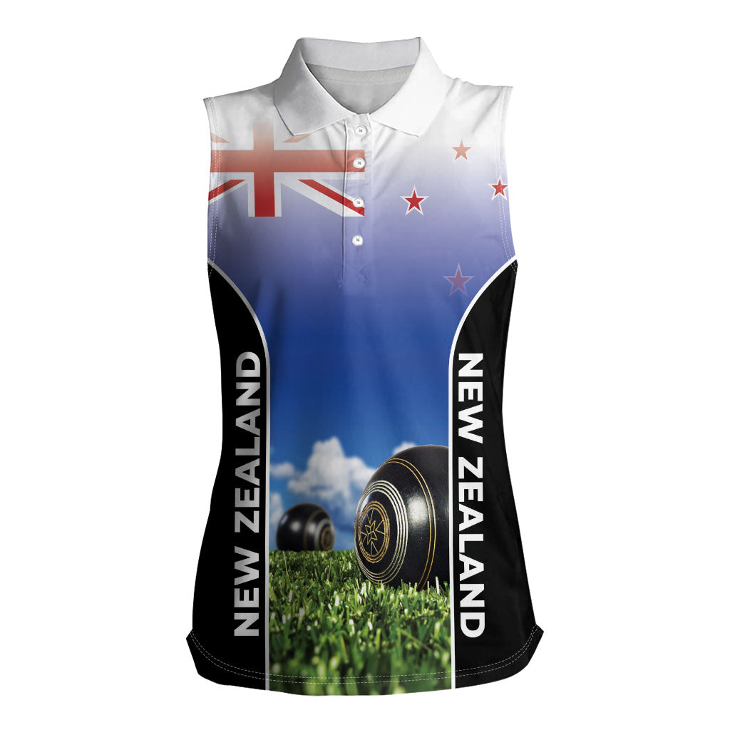 Custom New Zealand Lawn Bowls Women Sleeveless Polo Shirt Unique Style