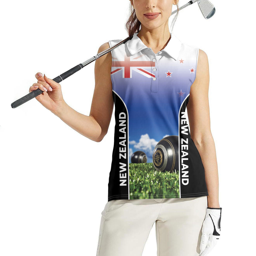 Custom New Zealand Lawn Bowls Women Sleeveless Polo Shirt Unique Style