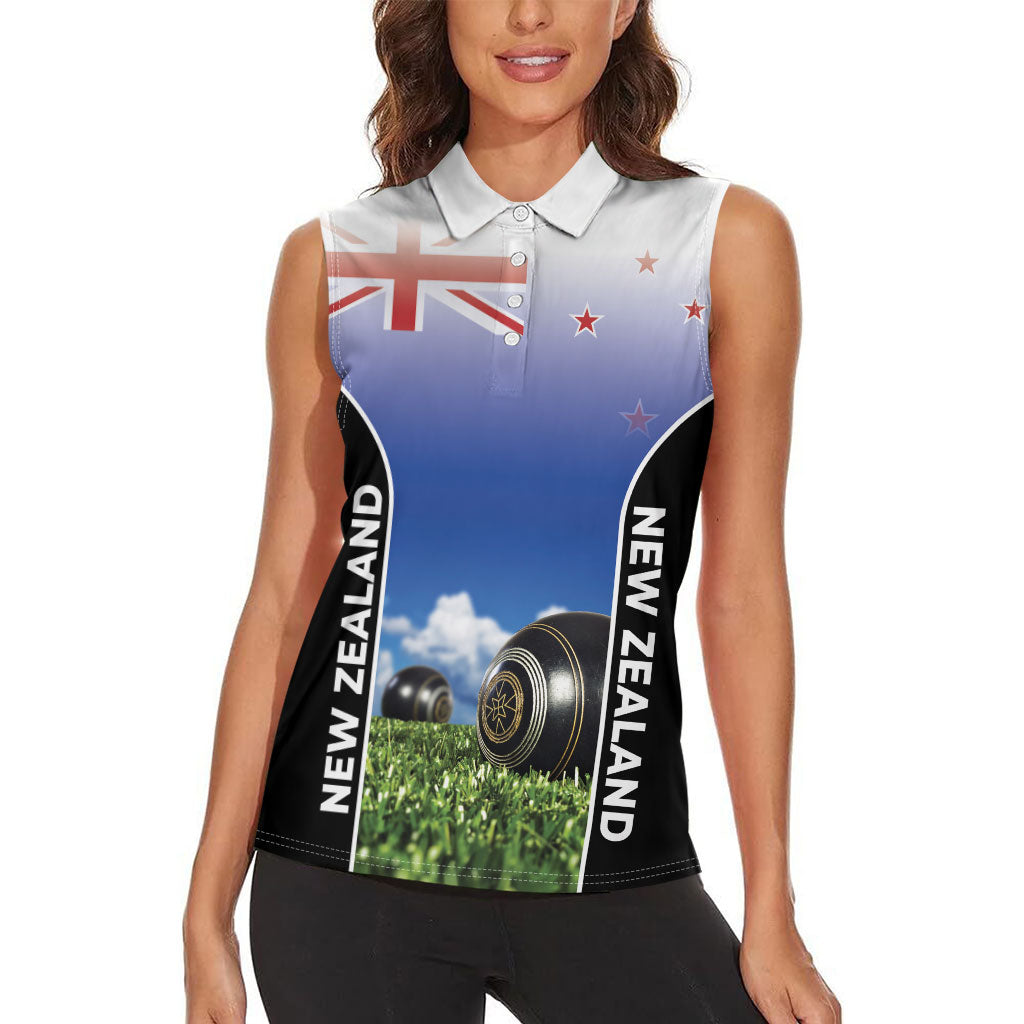 Custom New Zealand Lawn Bowls Women Sleeveless Polo Shirt Unique Style