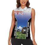 Custom New Zealand Lawn Bowls Women Sleeveless Polo Shirt Unique Style