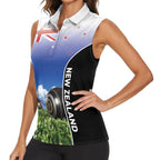 Custom New Zealand Lawn Bowls Women Sleeveless Polo Shirt Unique Style