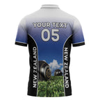 Custom New Zealand Lawn Bowls Zipper Polo Shirt Unique Style