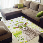New Zealand Funny Woolly Kiwi Sheep Area Rug