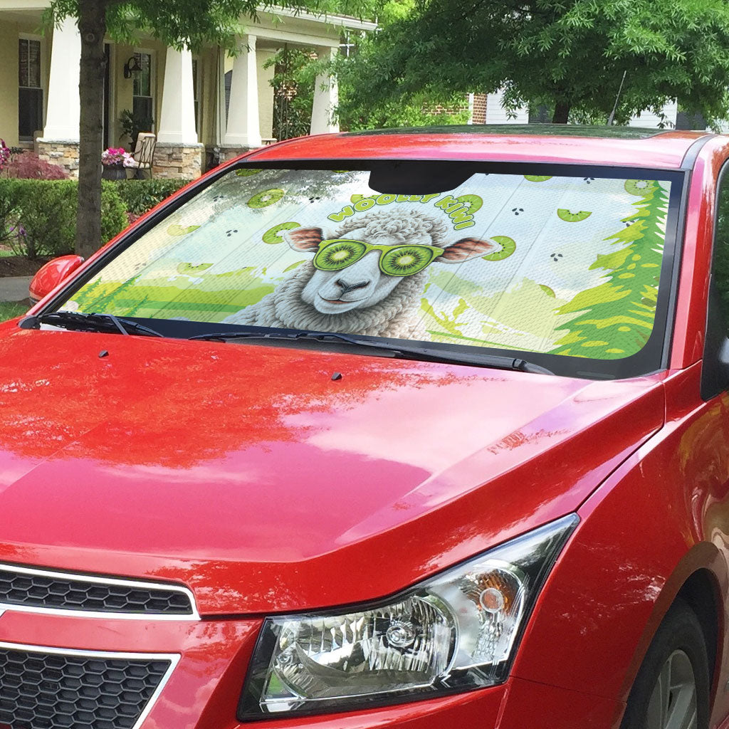 New Zealand Funny Woolly Kiwi Sheep Auto Sun Shade