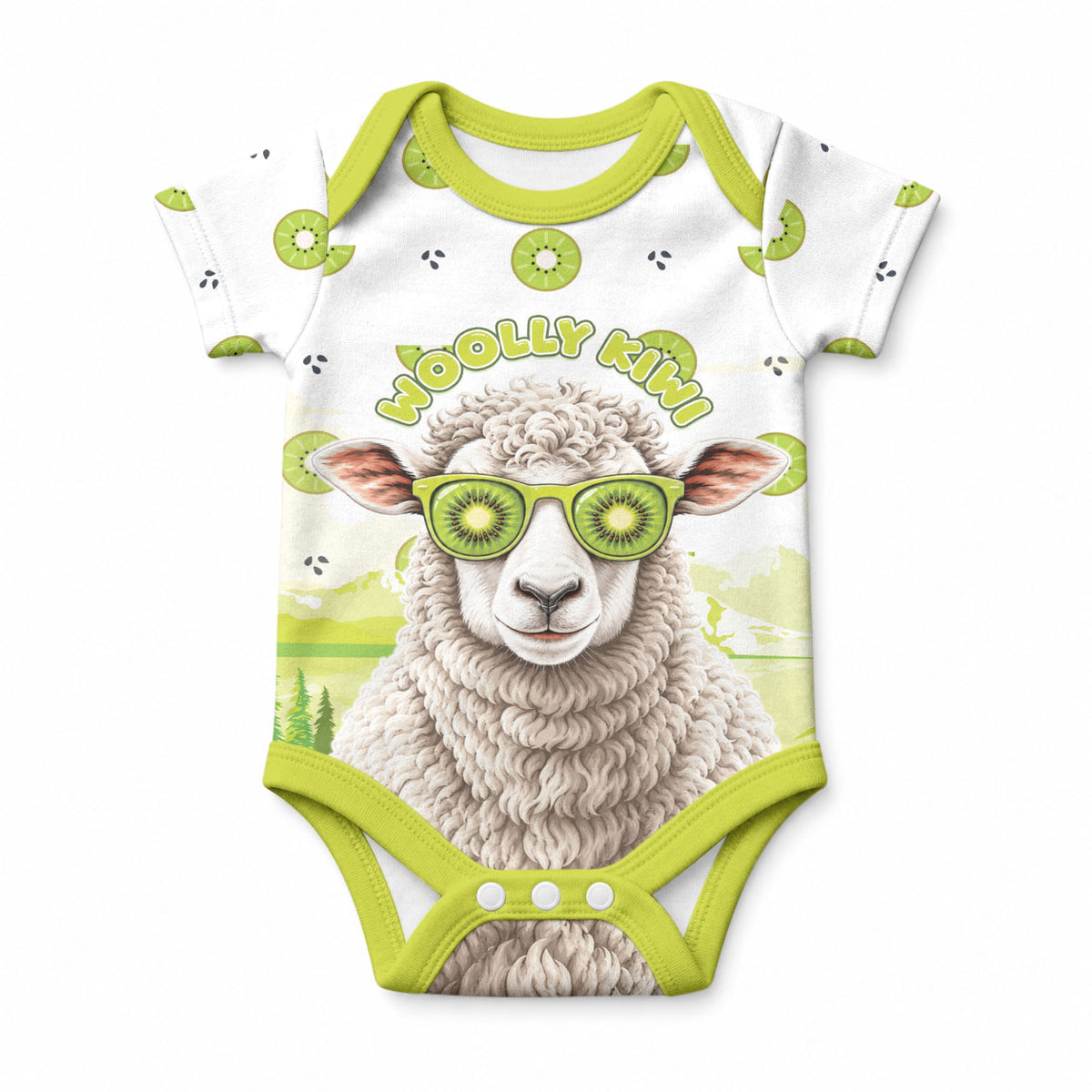 New Zealand Funny Woolly Kiwi Sheep Baby Onesie