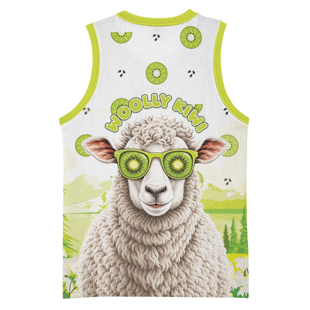 New Zealand Funny Woolly Kiwi Sheep Basketball Jersey