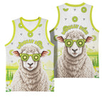 New Zealand Funny Woolly Kiwi Sheep Basketball Jersey