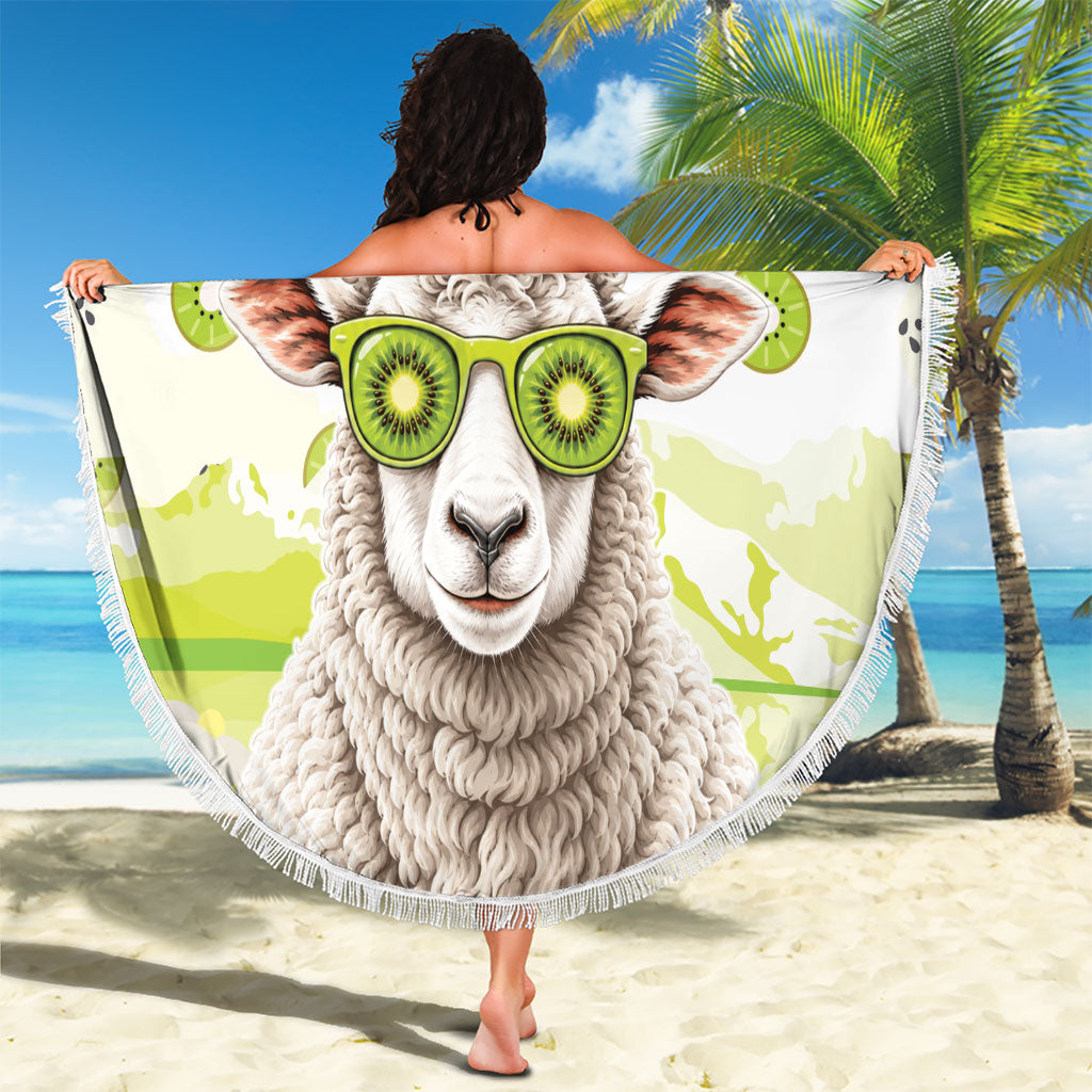 New Zealand Funny Woolly Kiwi Sheep Beach Blanket