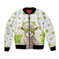 New Zealand Funny Woolly Kiwi Sheep Bomber Jacket