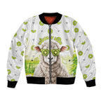 New Zealand Funny Woolly Kiwi Sheep Bomber Jacket