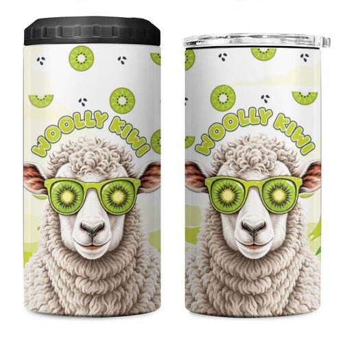New Zealand Funny Woolly Kiwi Sheep 4 in 1 Can Cooler Tumbler