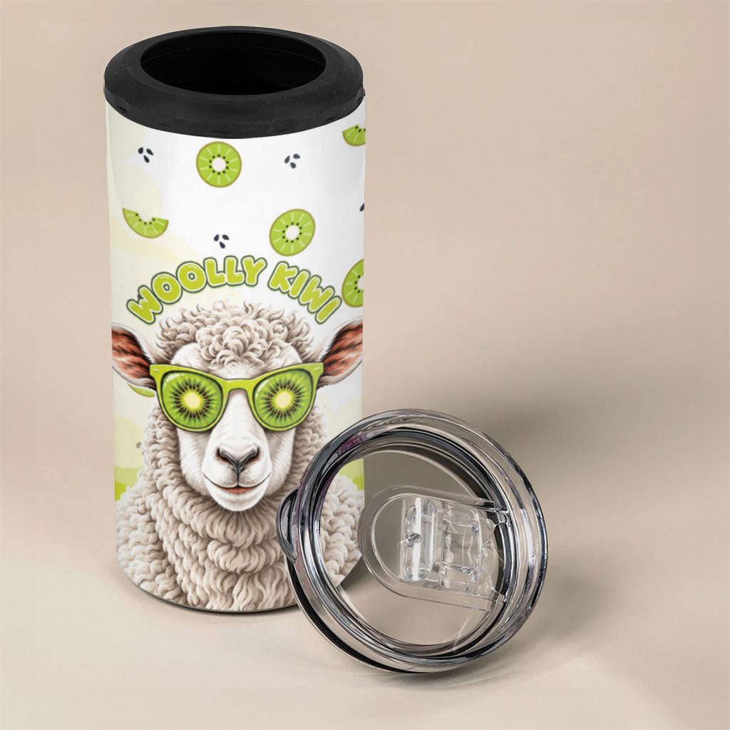 New Zealand Funny Woolly Kiwi Sheep 4 in 1 Can Cooler Tumbler