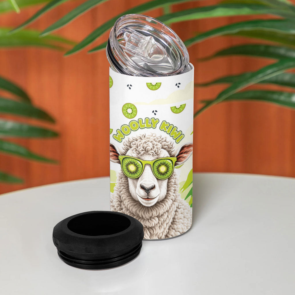 New Zealand Funny Woolly Kiwi Sheep 4 in 1 Can Cooler Tumbler