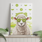 New Zealand Funny Woolly Kiwi Sheep Canvas Wall Art