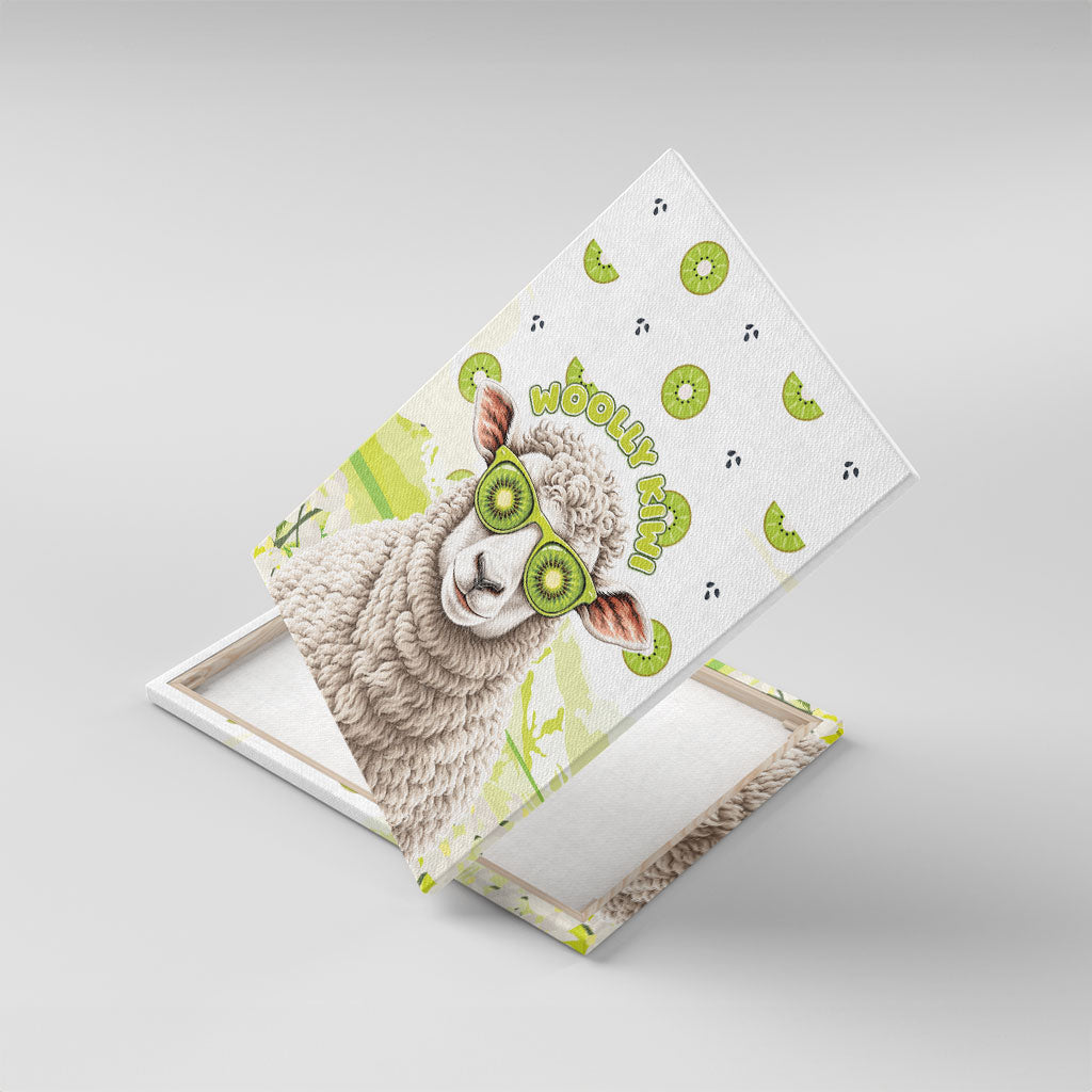 New Zealand Funny Woolly Kiwi Sheep Canvas Wall Art