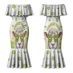 New Zealand Funny Woolly Kiwi Sheep Couples Matching Mermaid Dress and Hawaiian Shirt