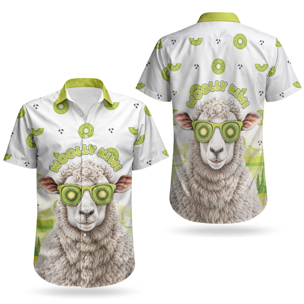 New Zealand Funny Woolly Kiwi Sheep Couples Matching Off Shoulder Maxi Dress and Hawaiian Shirt