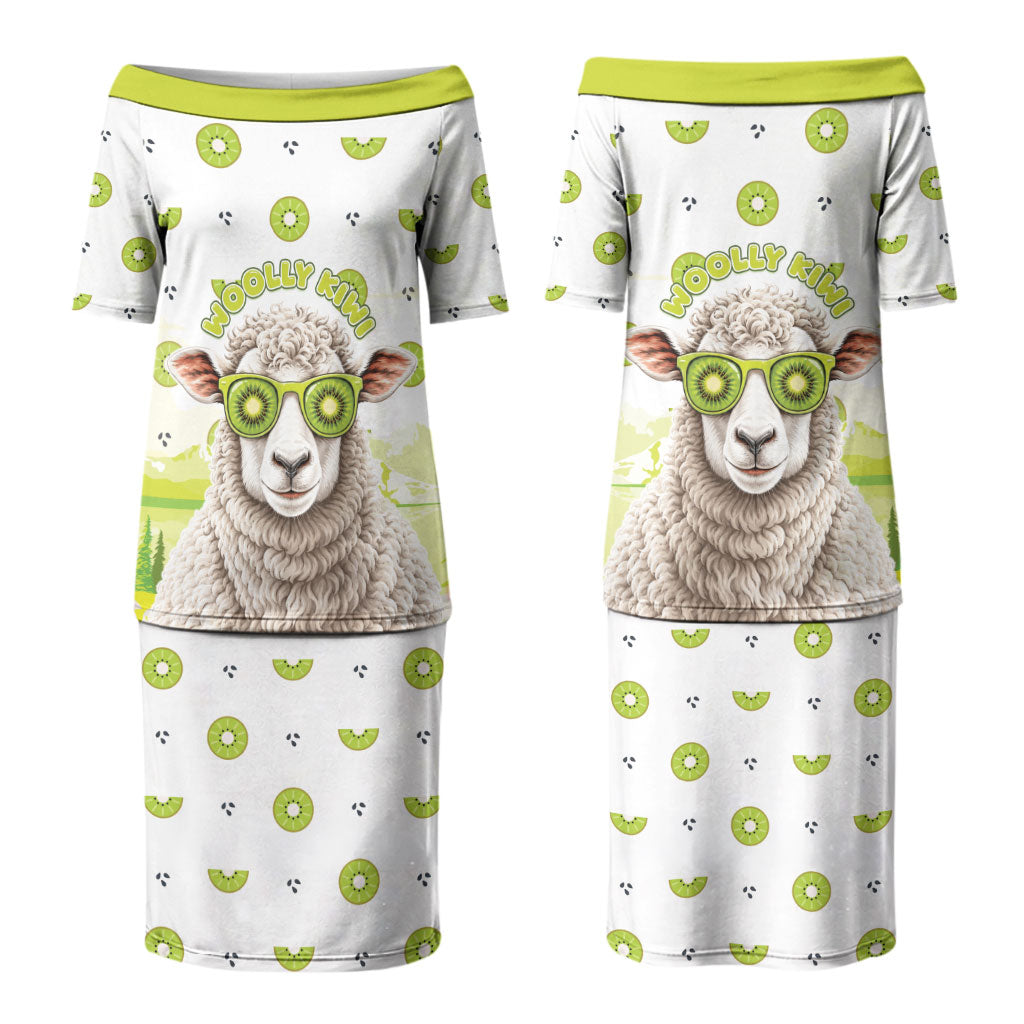 New Zealand Funny Woolly Kiwi Sheep Couples Matching Puletasi and Hawaiian Shirt