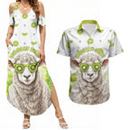 New Zealand Funny Woolly Kiwi Sheep Couples Matching Summer Maxi Dress and Hawaiian Shirt