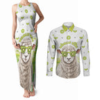 New Zealand Funny Woolly Kiwi Sheep Couples Matching Tank Maxi Dress and Long Sleeve Button Shirt