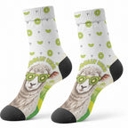 New Zealand Funny Woolly Kiwi Sheep Crew Socks