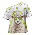 New Zealand Funny Woolly Kiwi Sheep Cross Shoulder Shirt
