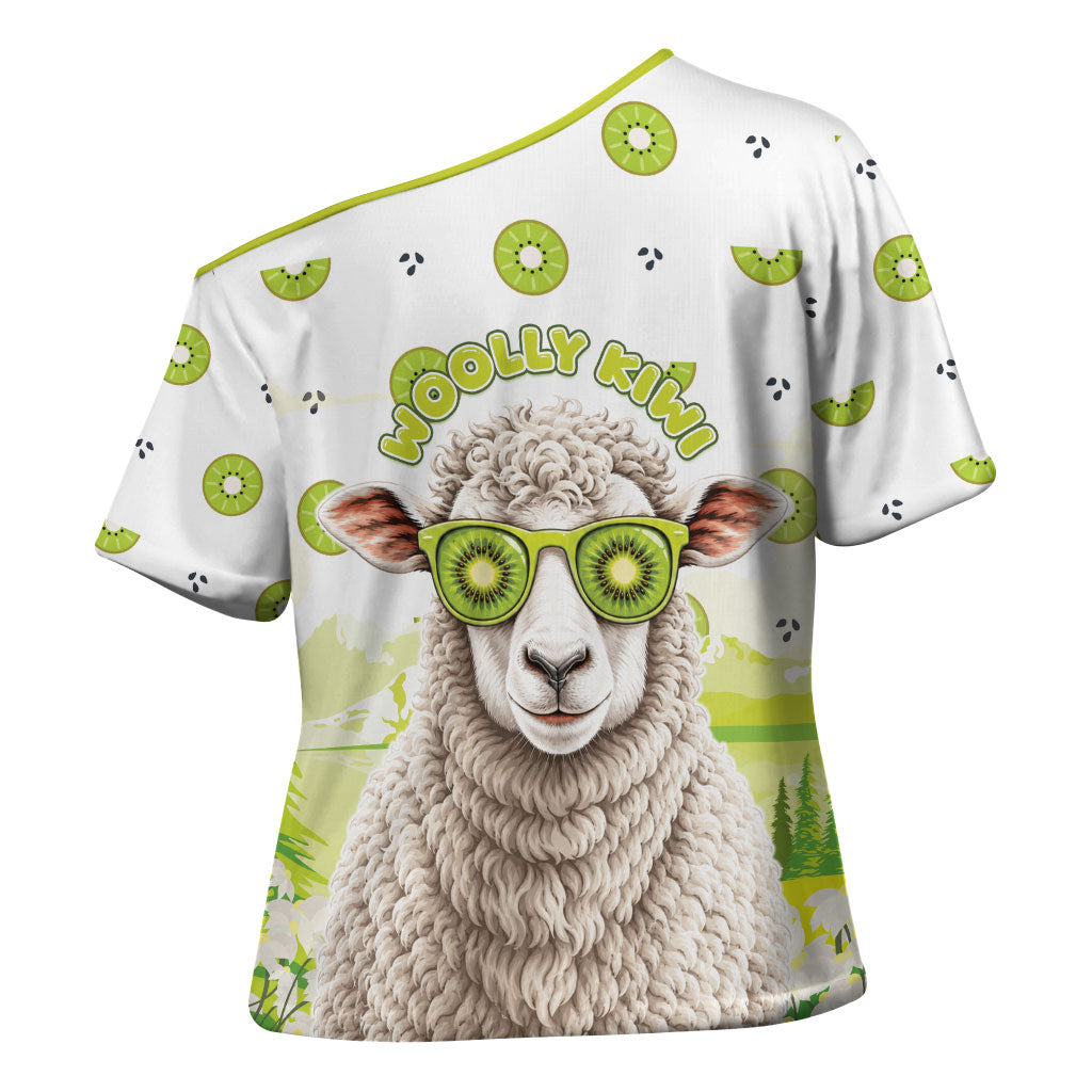 New Zealand Funny Woolly Kiwi Sheep Cross Shoulder Shirt