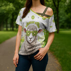 New Zealand Funny Woolly Kiwi Sheep Cross Shoulder Shirt