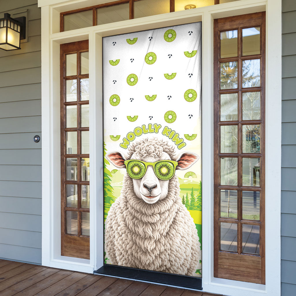 New Zealand Funny Woolly Kiwi Sheep Door Cover