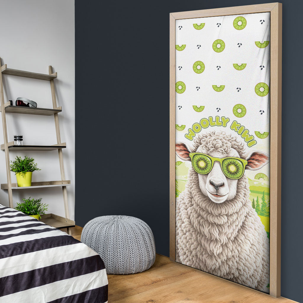 New Zealand Funny Woolly Kiwi Sheep Door Cover