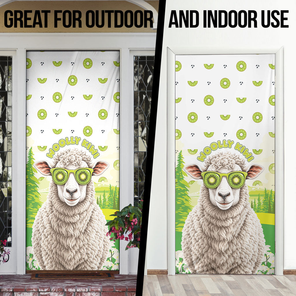 New Zealand Funny Woolly Kiwi Sheep Door Cover