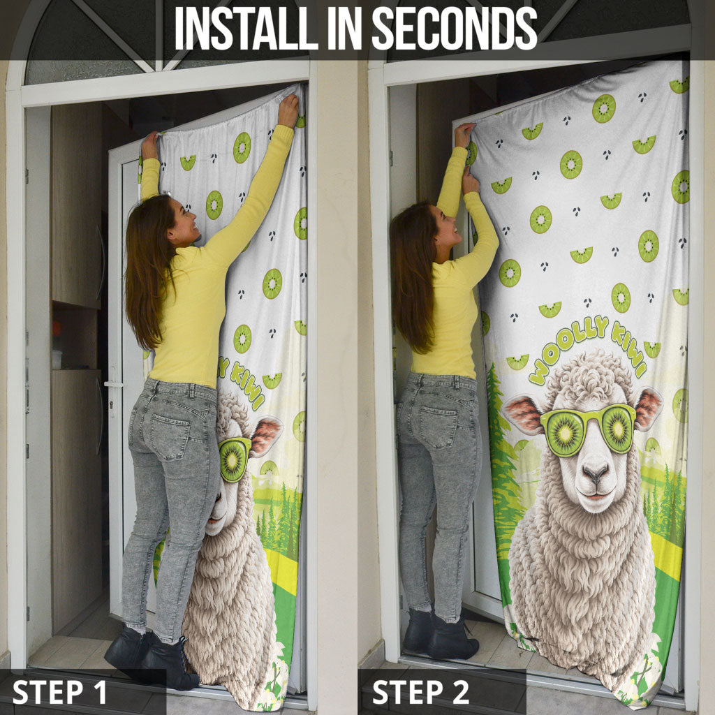 New Zealand Funny Woolly Kiwi Sheep Door Cover