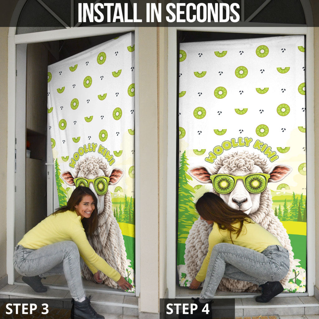 New Zealand Funny Woolly Kiwi Sheep Door Cover
