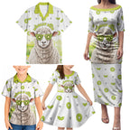 New Zealand Funny Woolly Kiwi Sheep Family Matching Puletasi and Hawaiian Shirt