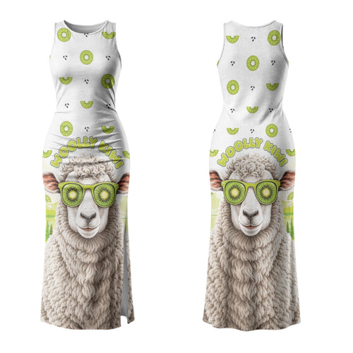 New Zealand Funny Woolly Kiwi Sheep Family Matching Tank Maxi Dress and Hawaiian Shirt