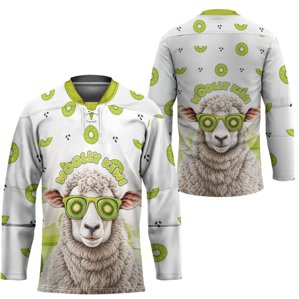 New Zealand Funny Woolly Kiwi Sheep Hockey Jersey
