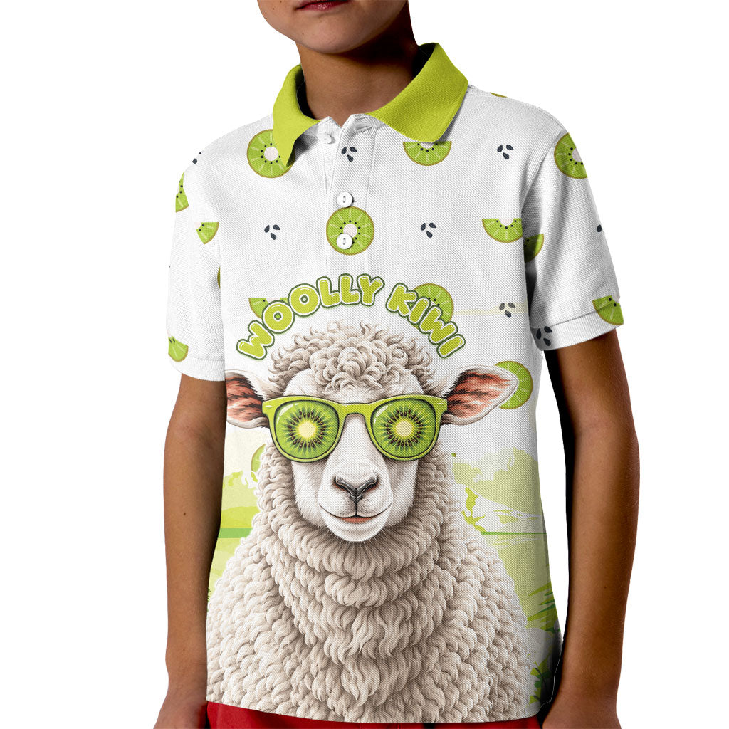 New Zealand Funny Woolly Kiwi Sheep Kid Polo Shirt