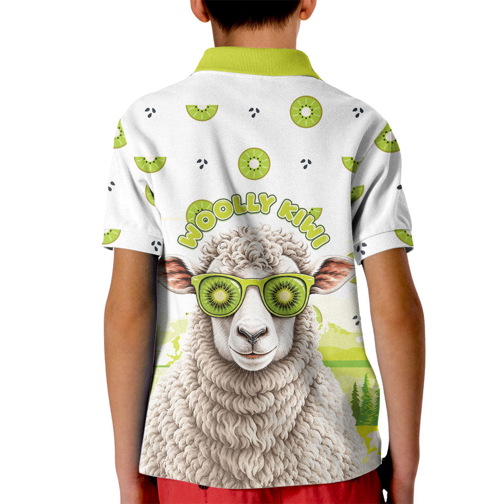 New Zealand Funny Woolly Kiwi Sheep Kid Polo Shirt