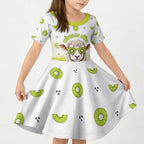 New Zealand Funny Woolly Kiwi Sheep Kid Short Sleeve Dress