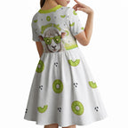 New Zealand Funny Woolly Kiwi Sheep Kid Short Sleeve Dress