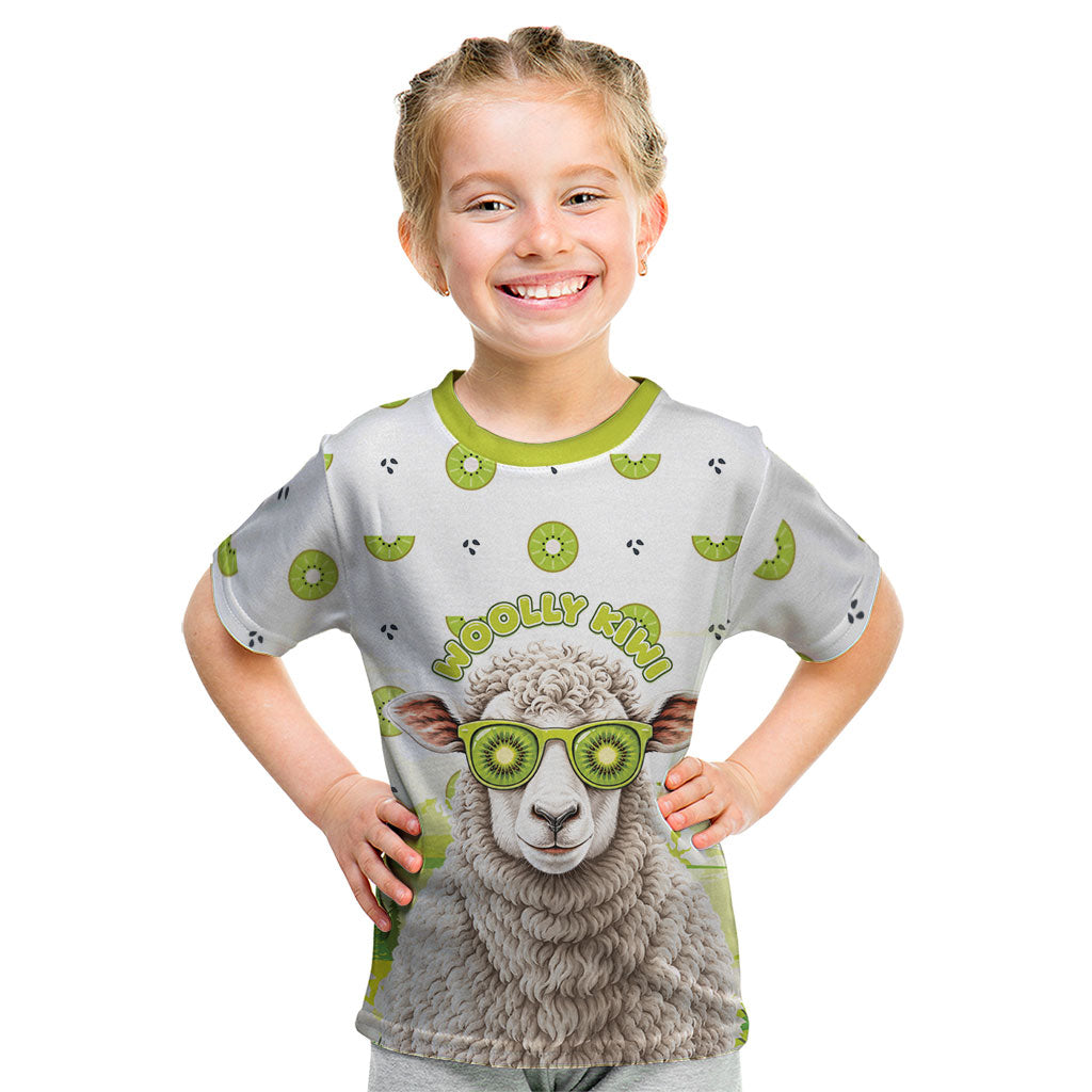 New Zealand Funny Woolly Kiwi Sheep Kid T Shirt