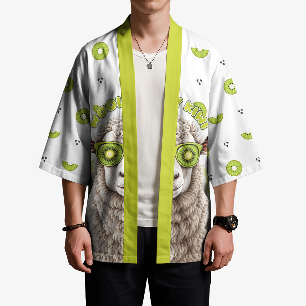 New Zealand Funny Woolly Kiwi Sheep Kimono