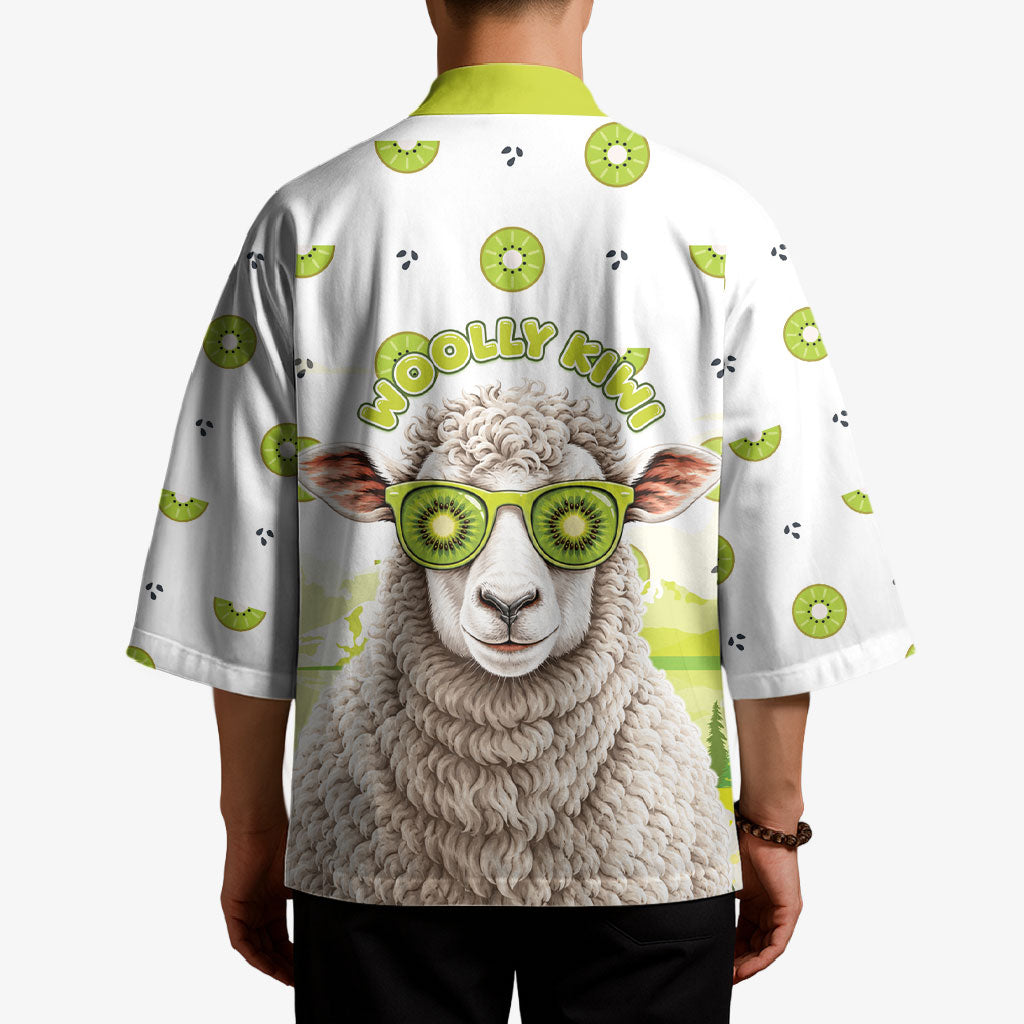 New Zealand Funny Woolly Kiwi Sheep Kimono