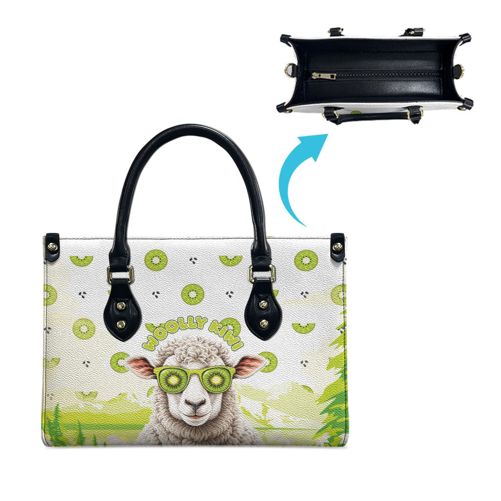 New Zealand Funny Woolly Kiwi Sheep Leather Bag