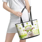New Zealand Funny Woolly Kiwi Sheep Leather Tote Bag