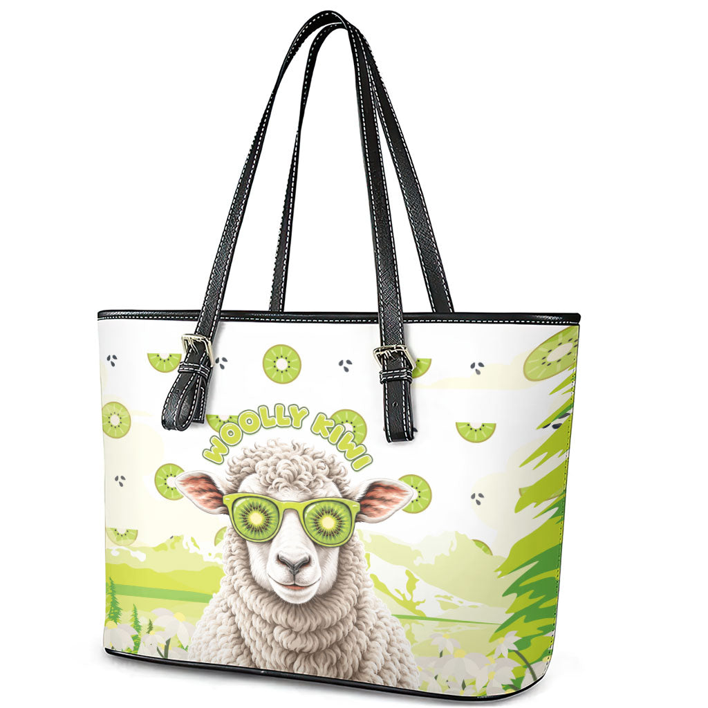 New Zealand Funny Woolly Kiwi Sheep Leather Tote Bag