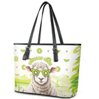New Zealand Funny Woolly Kiwi Sheep Leather Tote Bag